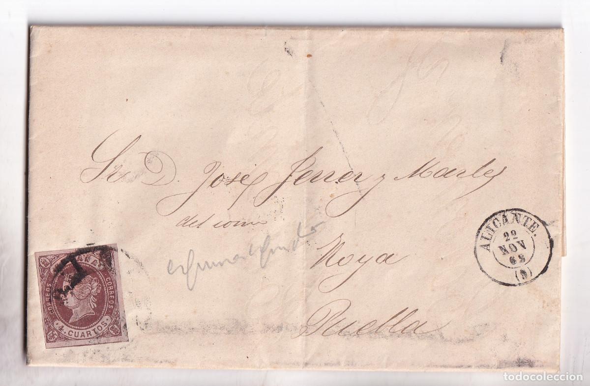Francobolli: CARTA ENTERA. ALICANTE. A PUEBLA. GALICIA. 1862. COMERCIO SARDINAS