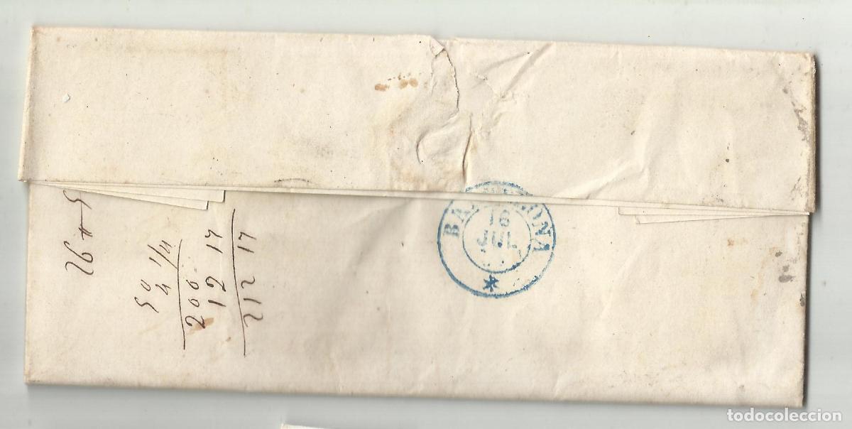 Sellos: CIRCULADA Y ESCRITA 1857 de BILBAO A BARCELONA - Foto 3