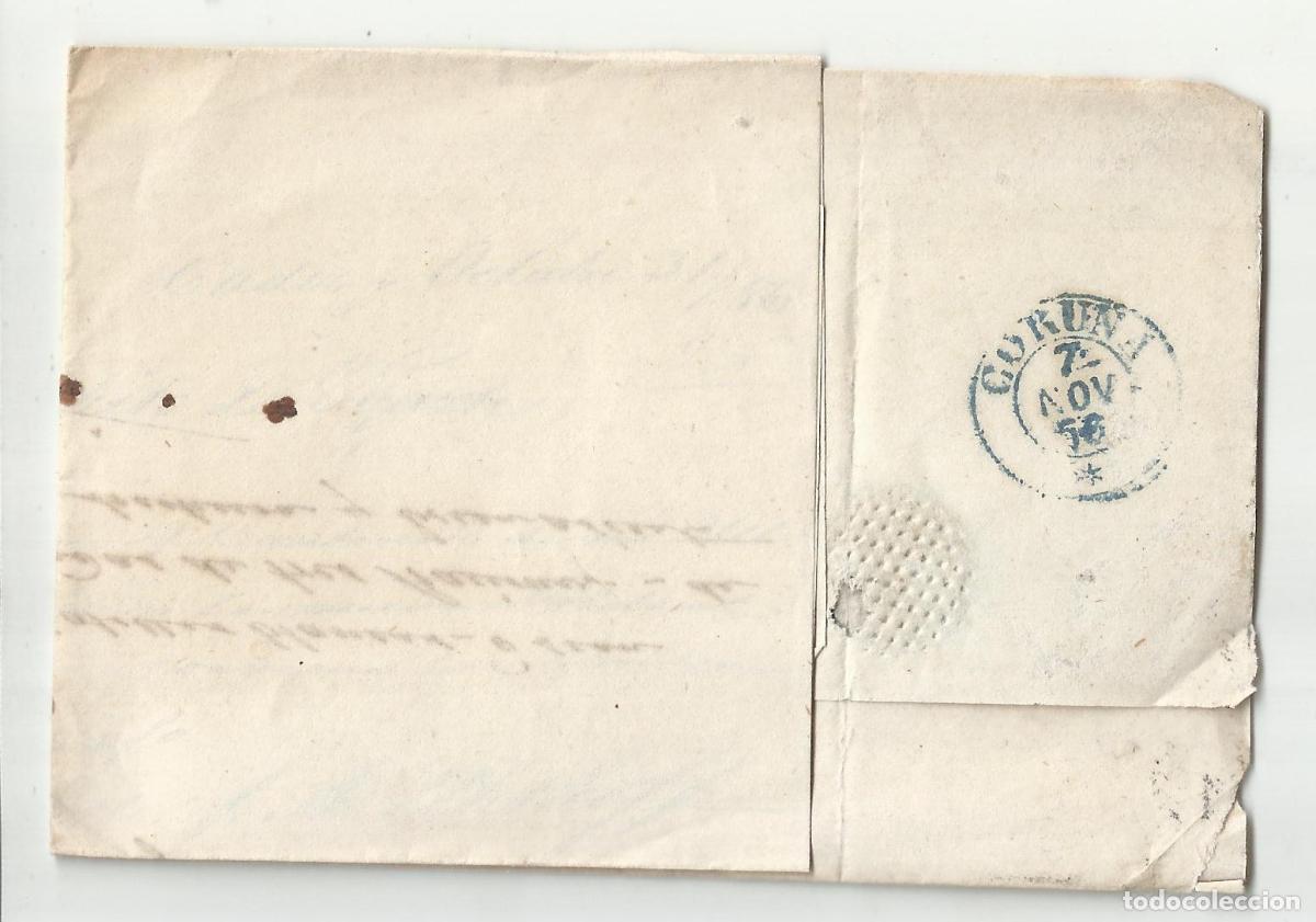 Sellos: CIRCULADA Y ESCRITA 1856 DE CADIZ A LA CORU&Ntilde;A - Foto 3