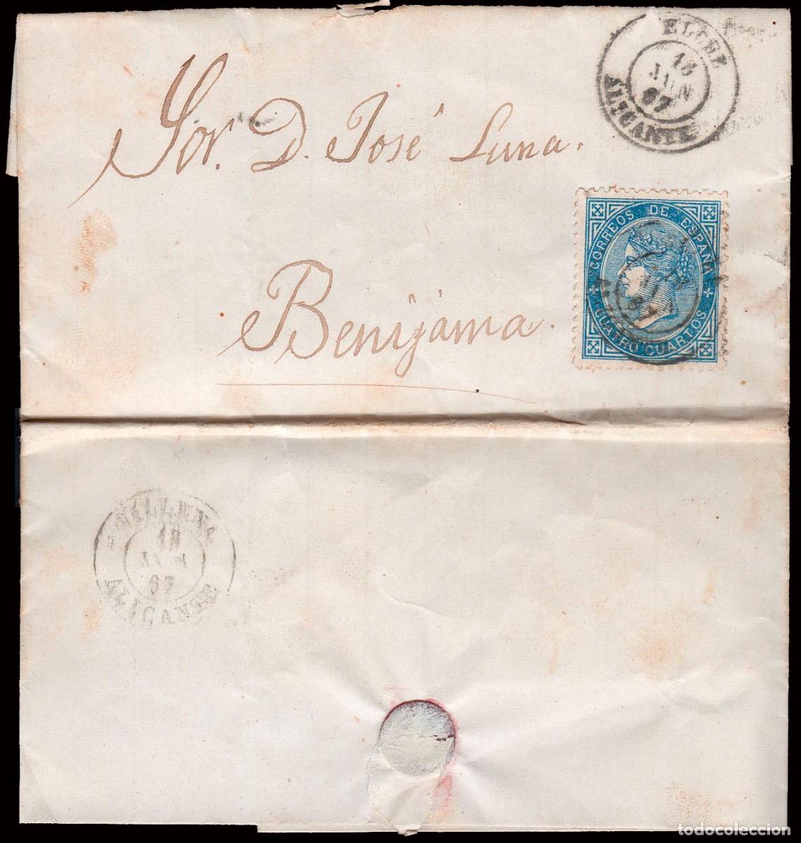 Sellos: Alicante - Edi o 88 - Carta Mat Fech. Tp. II &rdquo;Elche&rdquo;
