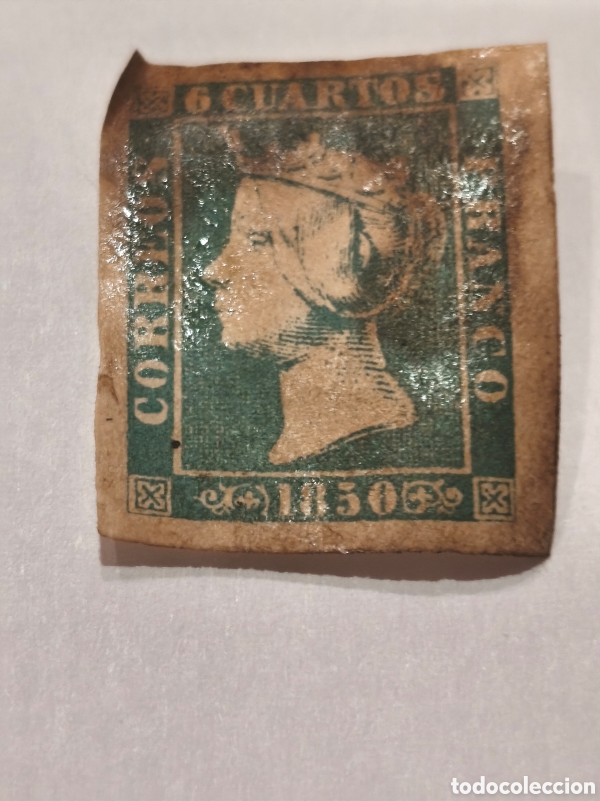 Sellos: Sello cl&aacute;sico de Espa&ntilde;a n 1 B,variedad de color, 6cuartos verde,anchado Fidel tiempo ver imsgenes