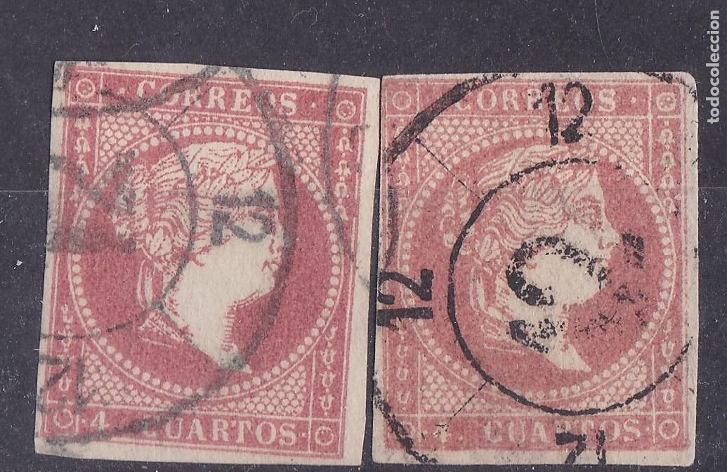 Sellos: AA3- Cl&aacute;sicos Edifil 48 x 2 Sellos Rueda Carreta 12 OVIEDO. Negro y Gris