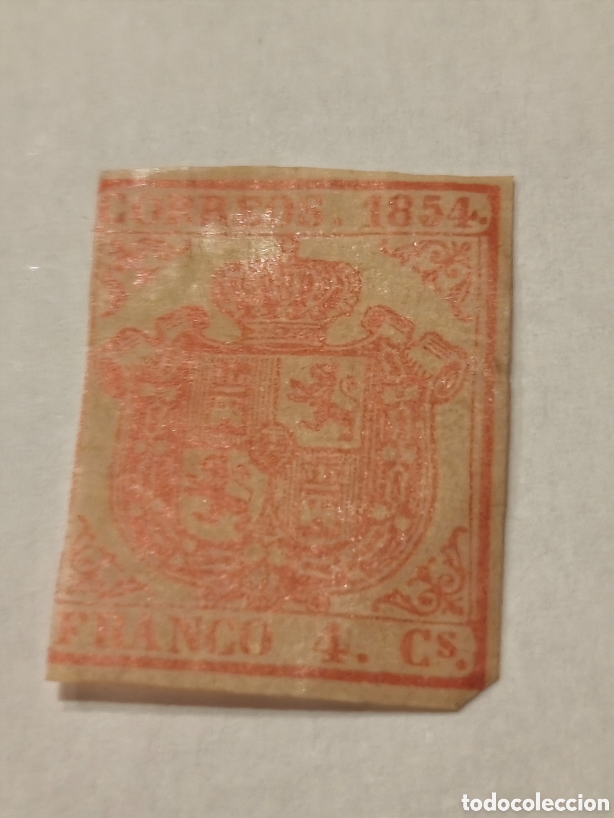 Sellos: Sello cl&aacute;sico de Espa&ntilde;a n 33 nuevo con goma**; papel fino 4 cuartos rosa ver