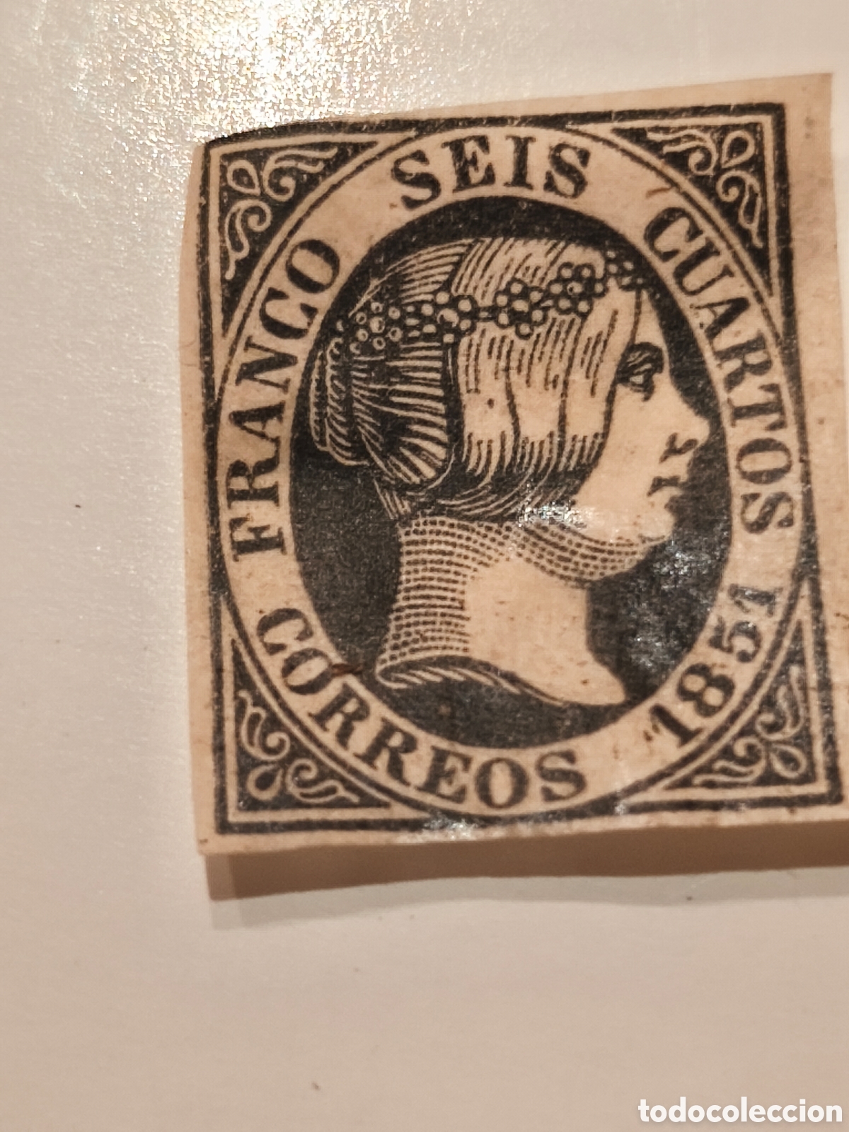 Sellos: Sello cl&aacute;sico de Espa&ntilde;a n 6 nuevo con goma,** 6 cuartos negro ,ver im&aacute;genes