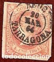 Sellos: Espa&ntilde;a. Edifil n.&ordm; 64 usado. Fechador TII Reus - Tarragona.