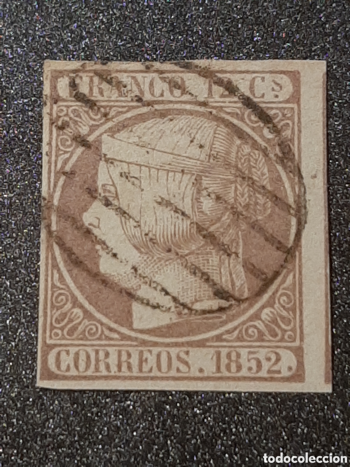 Sellos: Isabel II sin dentar. Edifil 13. A&ntilde;o 1852.