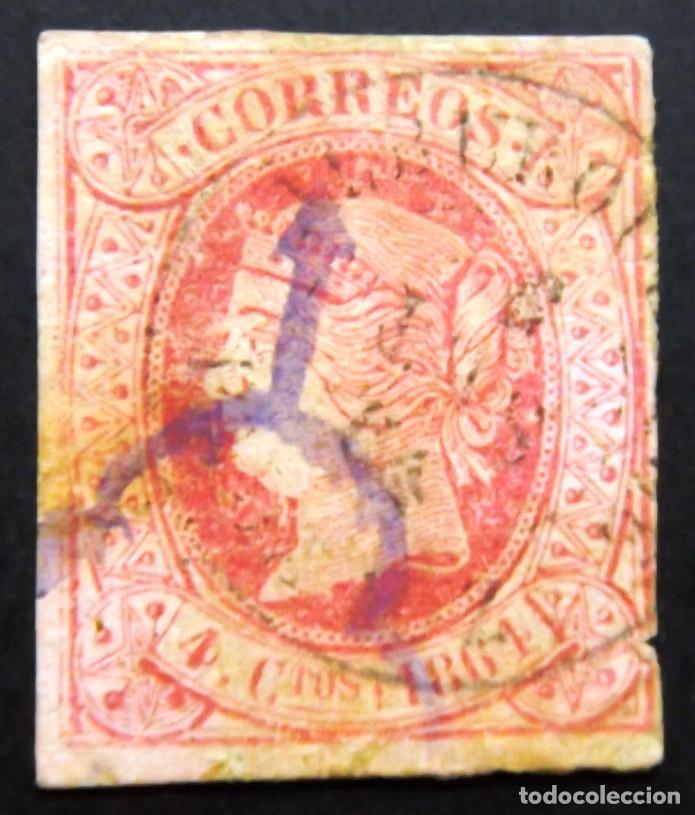 Sellos: EDIFIL N&ordm; 64, USADO, CON MATASELLO FECHADOR DEL A&Ntilde;O 1865, Y CON FALSO MAT. ARA&Ntilde;A