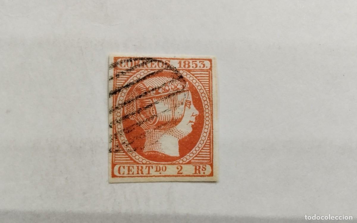 Sellos: ESPA&Ntilde;A - 1853 - ISABEL II - EDIFIL 19 - MUY BONITO - MATASELLOS PARRILLA.