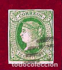Sellos: Espa&ntilde;a. Edifil n.&ordm; 0065 usado. Parrila negra con cifra.