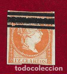 Sellos: Espa&ntilde;a. Edifil a&ntilde;o 1859 n.&ordm; NE 1A BARRADO. NO ESPENDIDO CON GOMA