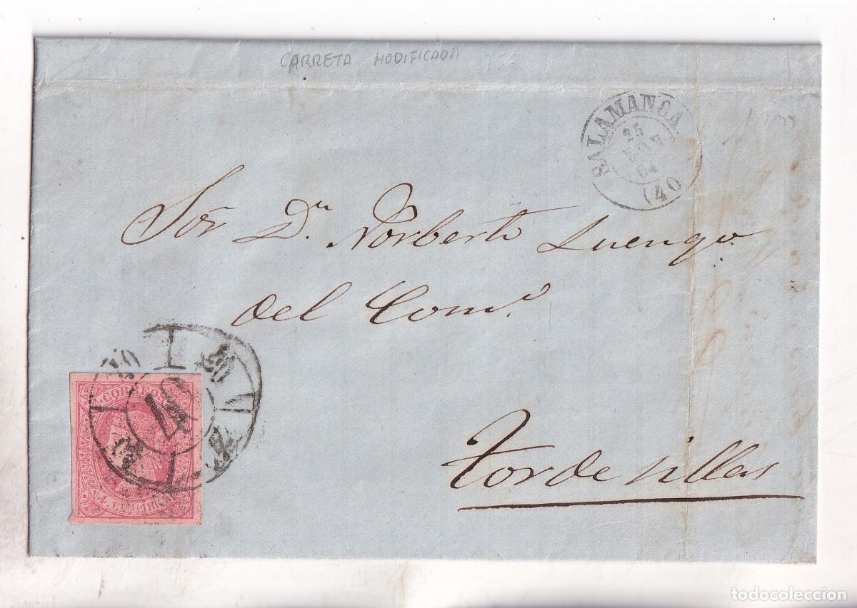 Sellos: CARTA ENTERA. SALAMANCA. 1864. RUEDA DE CARRETA. MUY BONITA