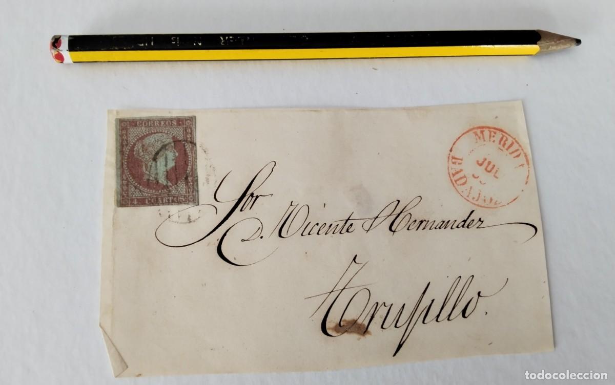 Sellos: FRONTAL ENVUELTA CON SELLO EDIFIL 48 FECHADOR MERIDA DESTINO TRUJILLO MATASELLO PARRILLA