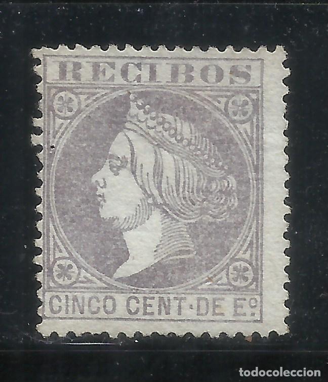Sellos: 0907-SELLO CLASICO ISABEL II 1866 5 CENTIMOS DE ESCUDO RECIBOS N&ordm; 3 FISCAL FISCAUX STEMPELMARKEN SPA