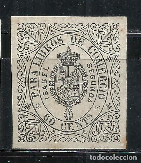 Sellos: 0916-SELLO FISCAL 1865 N&ordm;15 ADHESIVO ESCUDO MONARQUIA LIBROS DE COMERCIO, EDIFIL ALEMANY