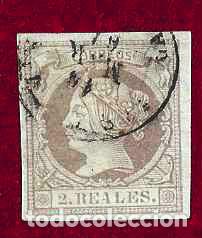 Sellos: Espa&ntilde;a. Edifil n.&ordm; 56 usado. Falso postal tipo IV con marquilla KS