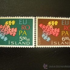 Sellos: ISLANDIA 1961 IVERT 311/2 *** EUROPA 