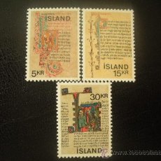Sellos: ISLANDIA 1970 IVERT 392/4 *** MANUSCRITOS ISLANDESES