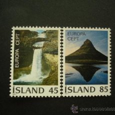 Sellos: ISLANDIA 1977 IVERT 475/6 *** EUROPA - PAISAJES. Lote 29044263