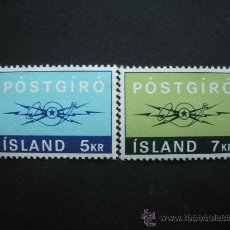 Sellos: ISLANDIA 1971 IVERT 406/7 *** SERVICIO DE CHEQUES Y TRANSFERENCIAS POSTALES. Lote 29218303