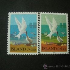 Sellos: ISLANDIA 1972 IVERT 422/3 *** FAUNA - CHARRAN ARTICO - AVES