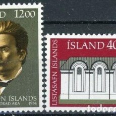Sellos: ISLANDIA 1984 IVERT 575/6 *** CENTENARIO DEL MUSEO DE ARTE DE ISLANDIA. Lote 189817971