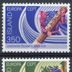 Sellos: ISLANDIA 1982 IVERT 531/2 *** EUROPA - HECHOS HISTÓRICOS. Lote 233125035
