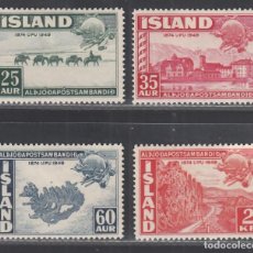 Sellos: ISLANDIA, 1949 YVERT Nº 220 / 223 /*/. Lote 310151938