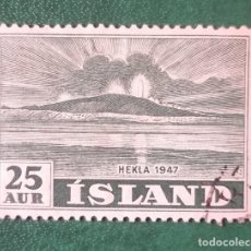 Sellos: SELLO USADO ISLANDIA 1948 ERUPCION DEL VOLCAN HEKLA EN 1947. Lote 400345629