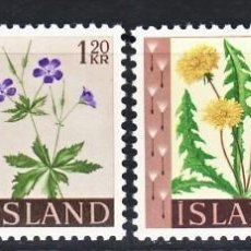 Sellos: ISLANDIA 1960-1962 - FLORES - YVERT 302A/305**. Lote 400750114