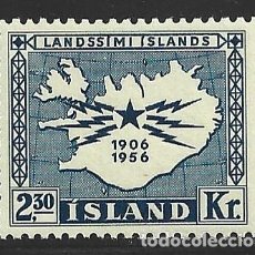 Sellos: ISLANDIA 269** - AÑO 1956 - 50º ANIVERSARIO DE LAS TELECOMUNICACIONES EN ISLANDIA