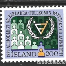 Sellos: ISLANDIA 523** - AÑO 1981 - AÑO INTERNACIONAL DEL MINUSVALIDO