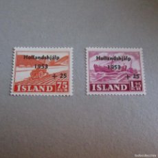 Sellos: ISLANDIA-ISLAND 1953, Nº YVERT 243/4**. PRO AFECTADOS SINIESTROS EN HOLANDA