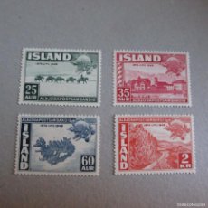Sellos: ISLANDIA-ISLAND 1949, YVERT Nº 220/23**, 75 ANIVERSARIO DE LA UPU
