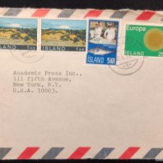 Sellos: DM)1971, ICELAND, LETTER SENT TO U.S.A, AIR MAIL, WITH LANDSCAPES TOURISM STAMPS, SNAERSFELLSJOKULL,