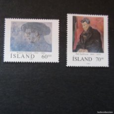 Sellos: ISLANDIA-ISLAND 1991, YVERT Nº704/705**, CELEBRIDADES