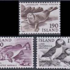 Sellos: ISLANDIA 1980 - AVES - PAJAROS - PECES - FOCAS - YVERT 511/512**