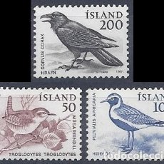 Sellos: ISLANDIA 1981 - AVES - PAJAROS - YVERT 520/522**