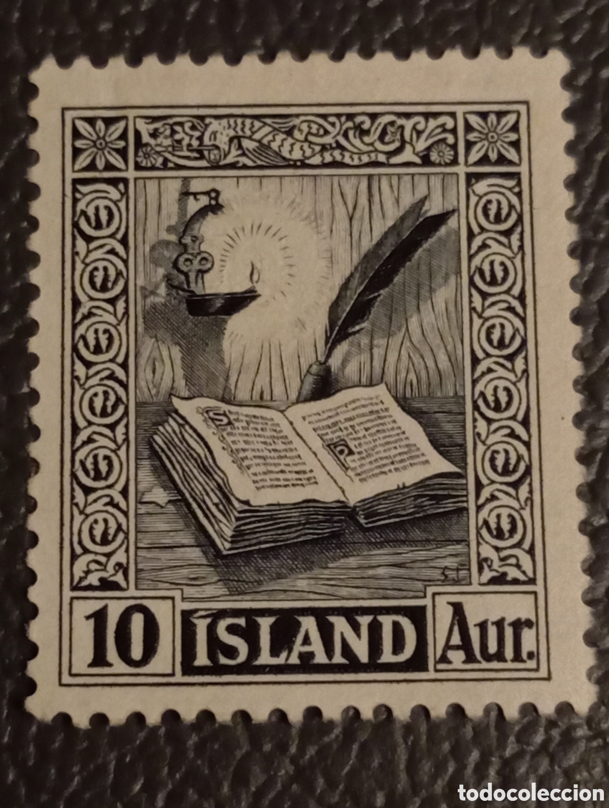 Stamps: Islandia 1953 - Serie Manuscritos 10 Aur - Michel 287 / Scott 281 - MNH