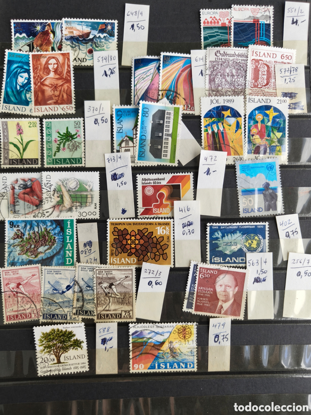 Sellos: Islandia lote sellos series a&ntilde;os 89s sellos usados