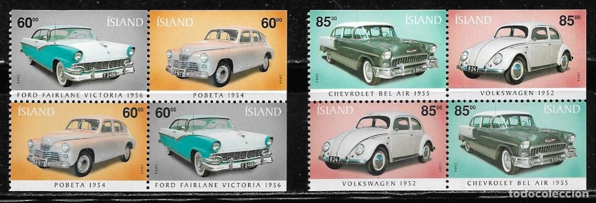 Sellos: ISLANDIA 2004, Ivert 1015A/1016A - COCHES ANTIGUOS. MNH.