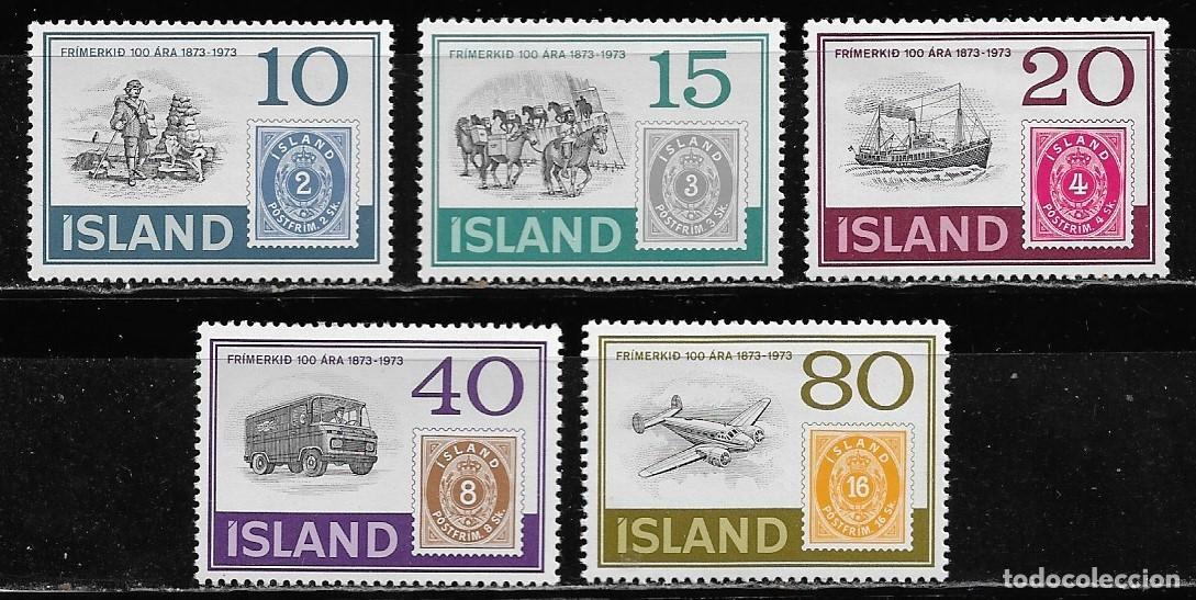 Sellos: ISLANDIA 1973, Ivert 426/430 - CENTENARIO DEL PRIMER SELLO ISLANDES. MNH.