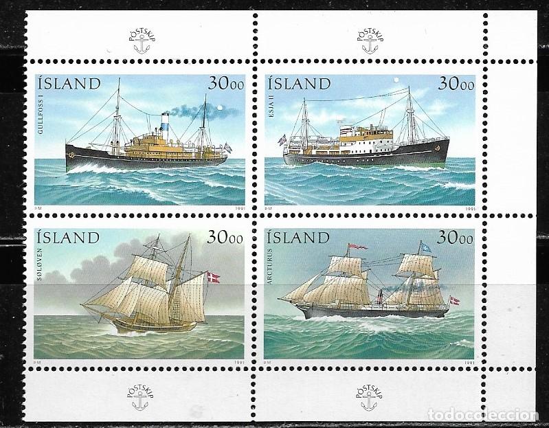 Sellos: ISLANDIA 1991, Ivert 706/09 - BARCOS. MNH.