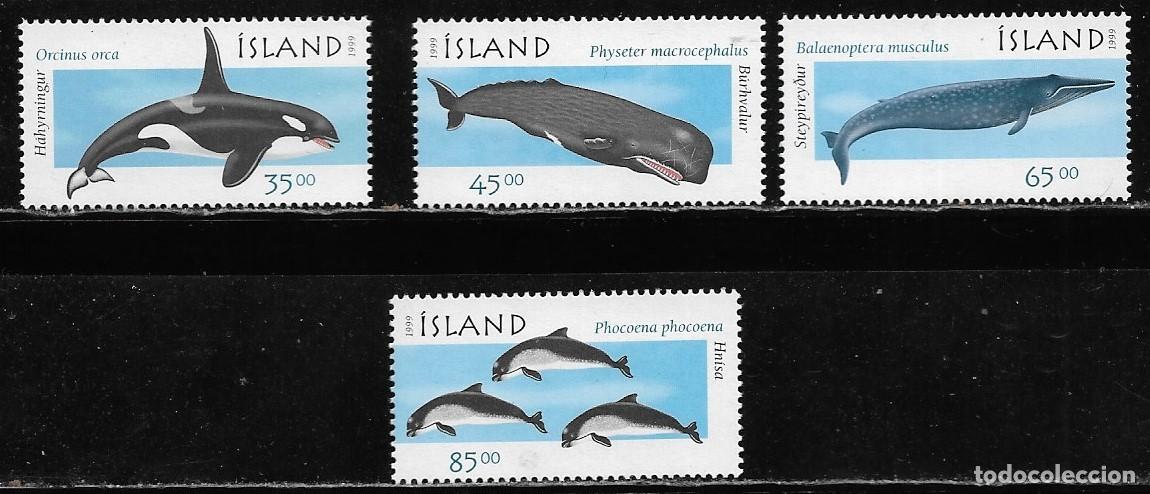 Sellos: ISLANDIA 1999, Ivert 858/61 - FAUNA CETACEOS. MNH.