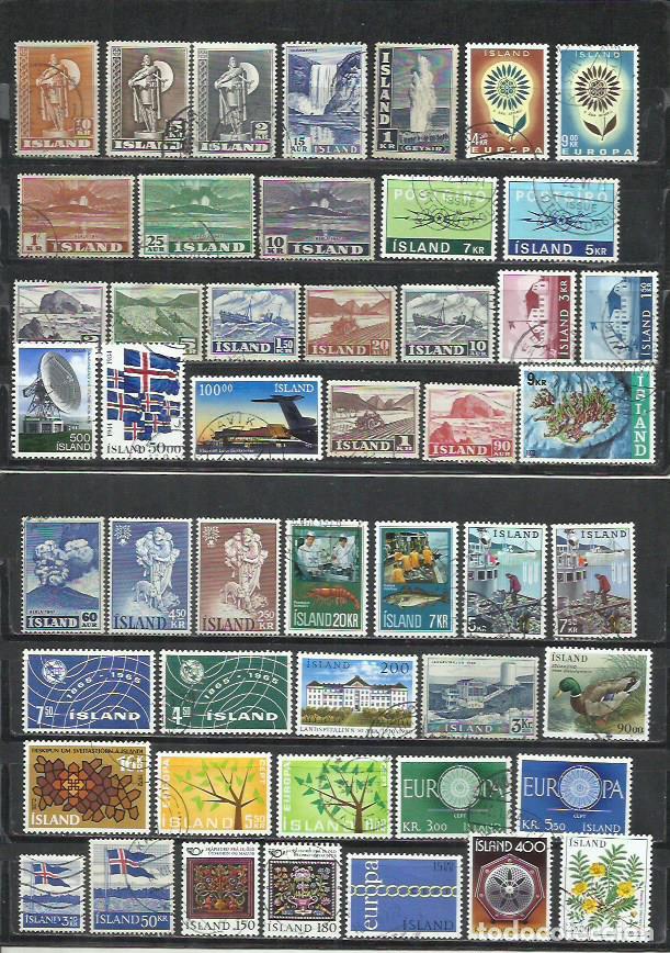 Sellos: R92X-LOTE SELLOS CALIDAD ISLANDIA, BUEN VALOR, ALGUNA SERIE COMPLETA, FOTO REAL.