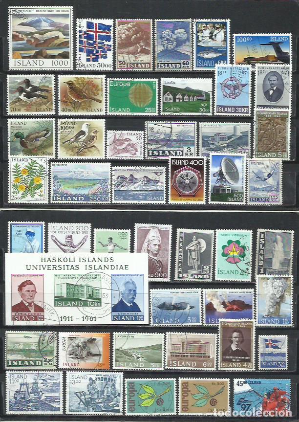 Sellos: G417Q-LOTE SELLOS CALIDAD ISLANDIA, BUEN VALOR, ALGUNA SERIE COMPLETA, FOTO REAL.