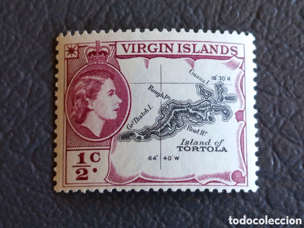 Sellos: Sello Islas V&iacute;rgenes Brit&aacute;nicas 1956 - 1/2c Tortola MNH - Cat&aacute;logo SG 149 / Scott 115