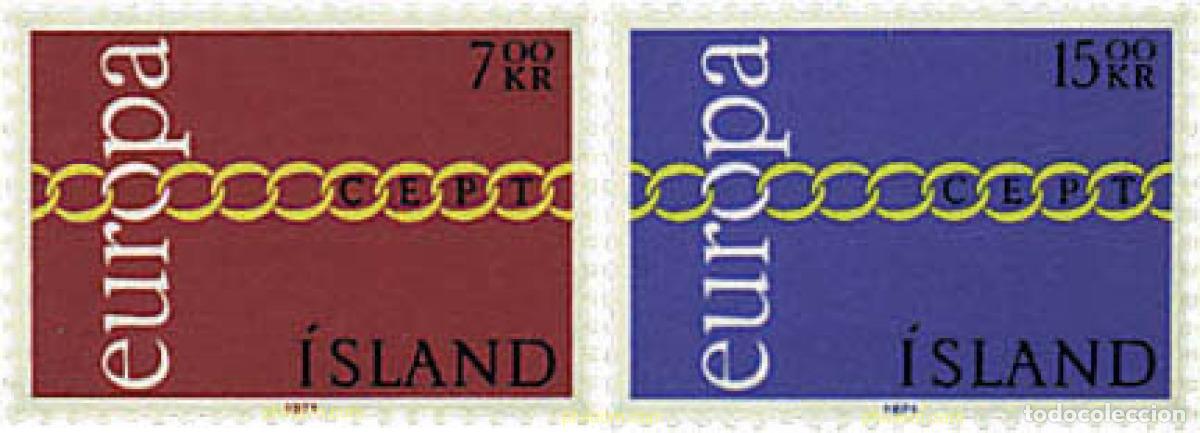 Sellos: 652410 HINGED ISLANDIA 1971 EUROPA CEPT. FRATERNIDAD Y COOPERACION
