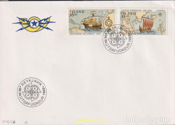 Sellos: 24317 MNH ISLANDIA 1992 EUROPA CEPT. 500 ANIVERSARIO DEL DESCUBRIMIENTO DE AMERICA