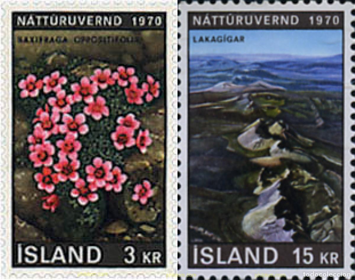Sellos: 90733 MNH ISLANDIA 1970 A&Ntilde;O DE LA CONSERVACION DE LA NATURALEZA