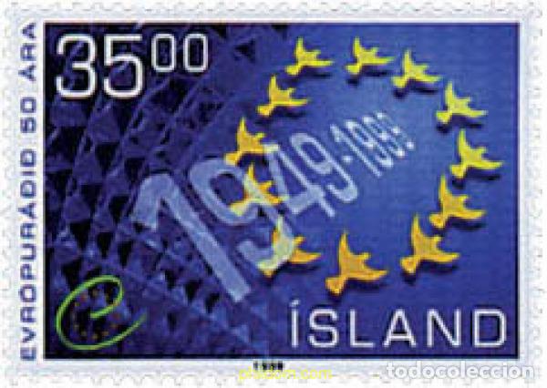 Sellos: 40294 MNH ISLANDIA 1999 50 ANIVERSARIO DEL CONSEJO DE EUROPA